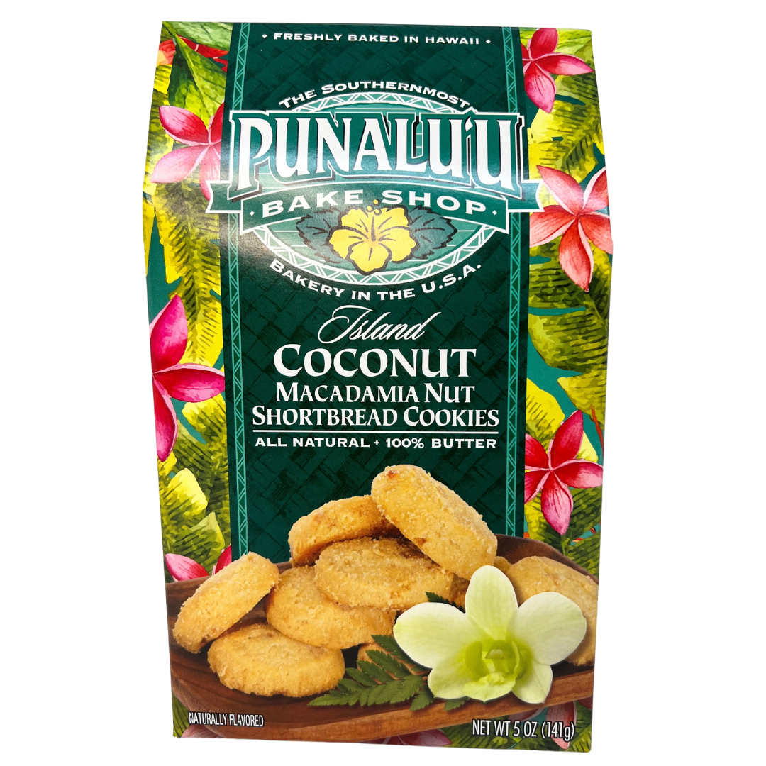 Punalu'u Bakeshop Island Coconut Macadamia Nut Shortbread Cookies ...