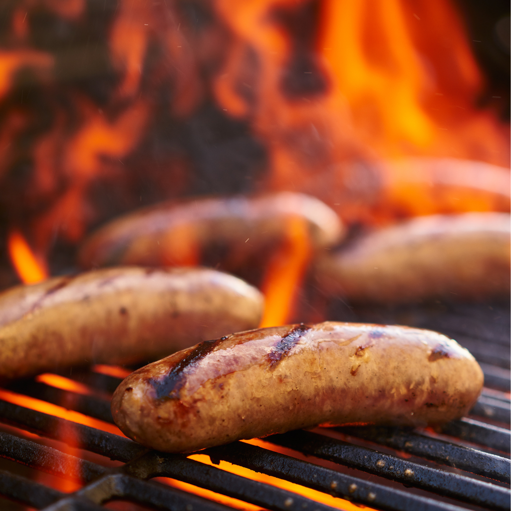 Grilled Bratwurst with Pineapple Mustard