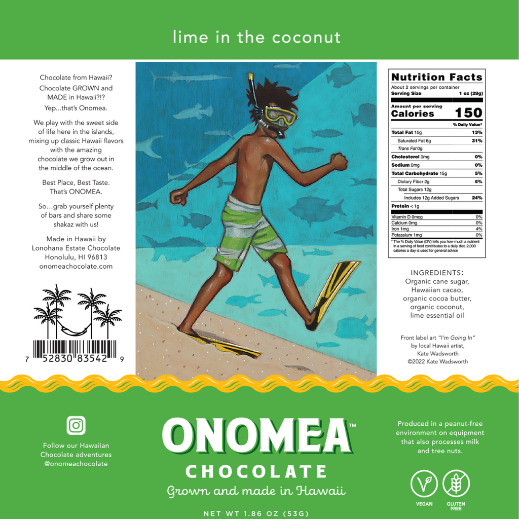 Onomea Lime in the Coconut Chocolate Bar Vegan