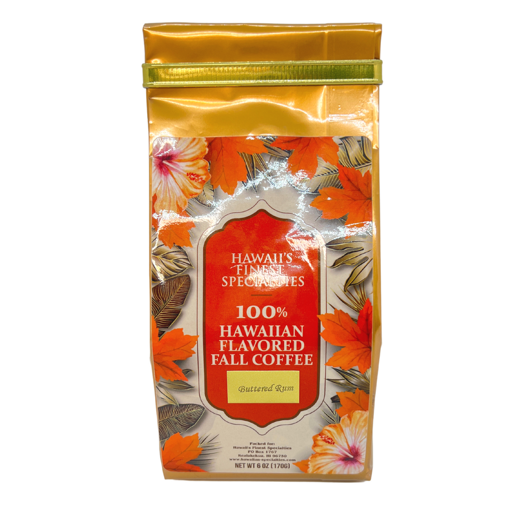 100% Hawaiian Flavored Fall Coffee Buttered Rum