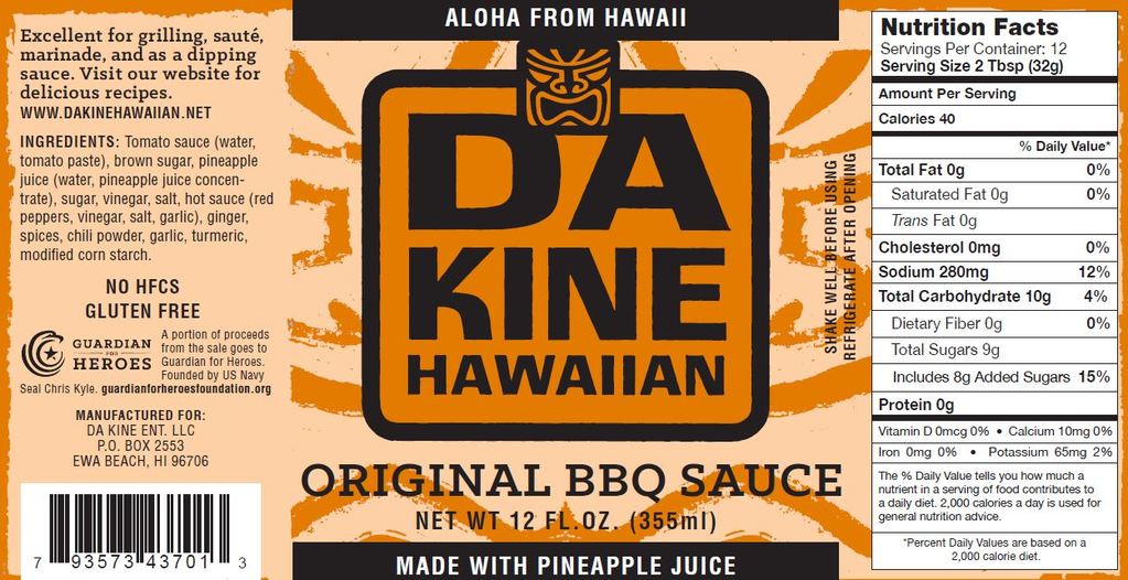 Da Kine Hawaiian Original BBQ Sauce