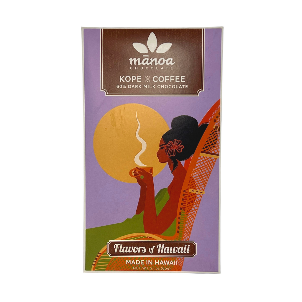 Manoa Chocolate Kope Coffee 60%  Dark Milk Chocolate & Nibs