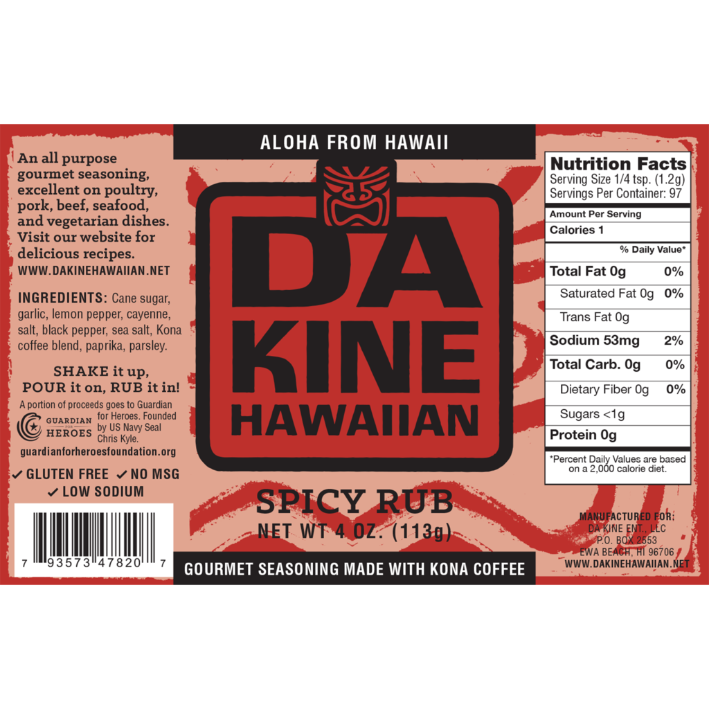 Da Kine Hawaiian Spicy Kona Coffee Rub